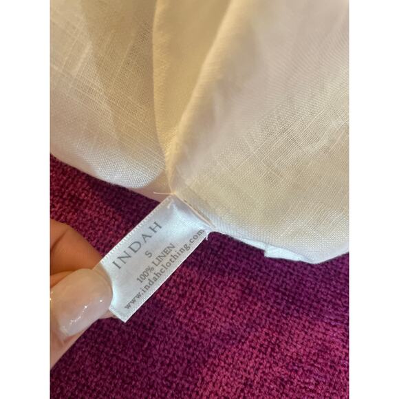 INDAH Karina Mini Dress White Linen SEXY BEACH VACATION RESORT Small S Bustier - Picture 5 of 9